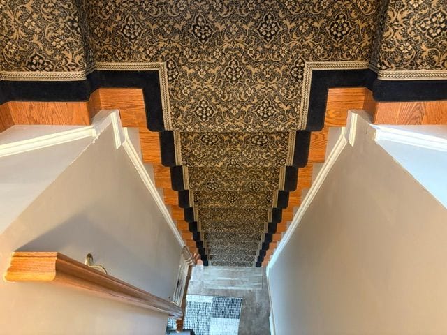 Custom stair runner, top to bottom